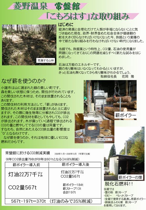 ●ロハス日記●常盤館のロハスな取り組み