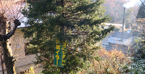 車窓　薪ボイラー